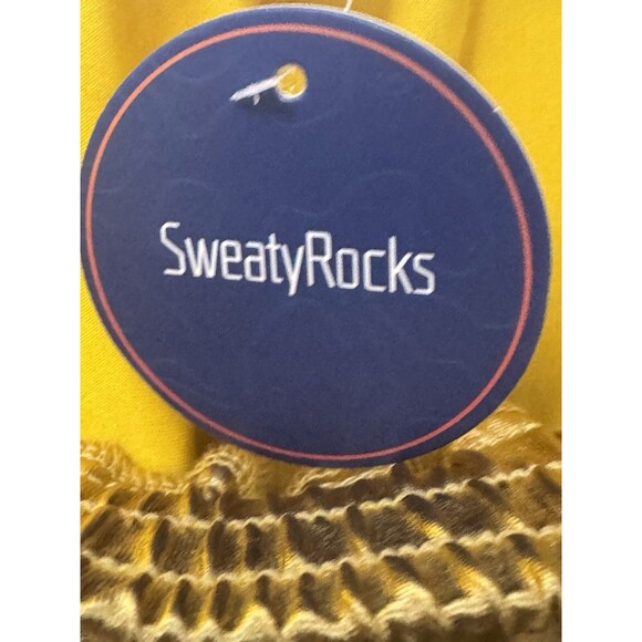 SweatyRocks Hot Pants Shorts Pockets Elastic Waist Shiny Metallic Gold Large - Picture 10 of 12